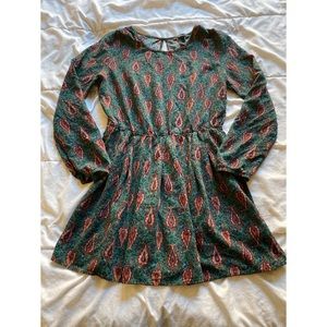 Paisley long sleeve dress